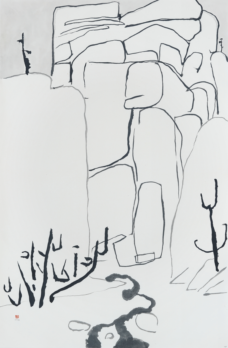 장병언, structure landscape 117, ink_on_paper, painting, 2026